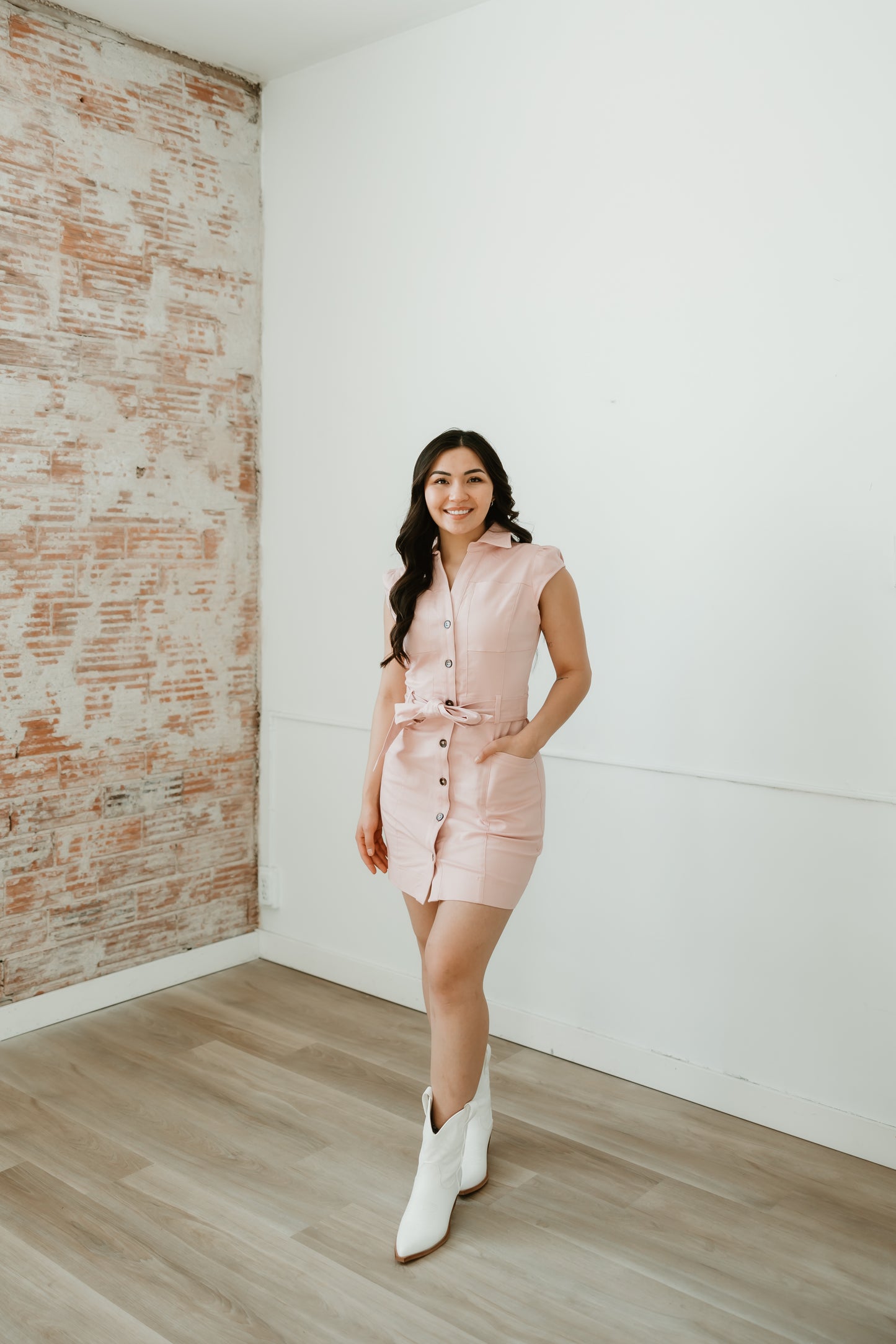 Charlee Belted Denim Dress