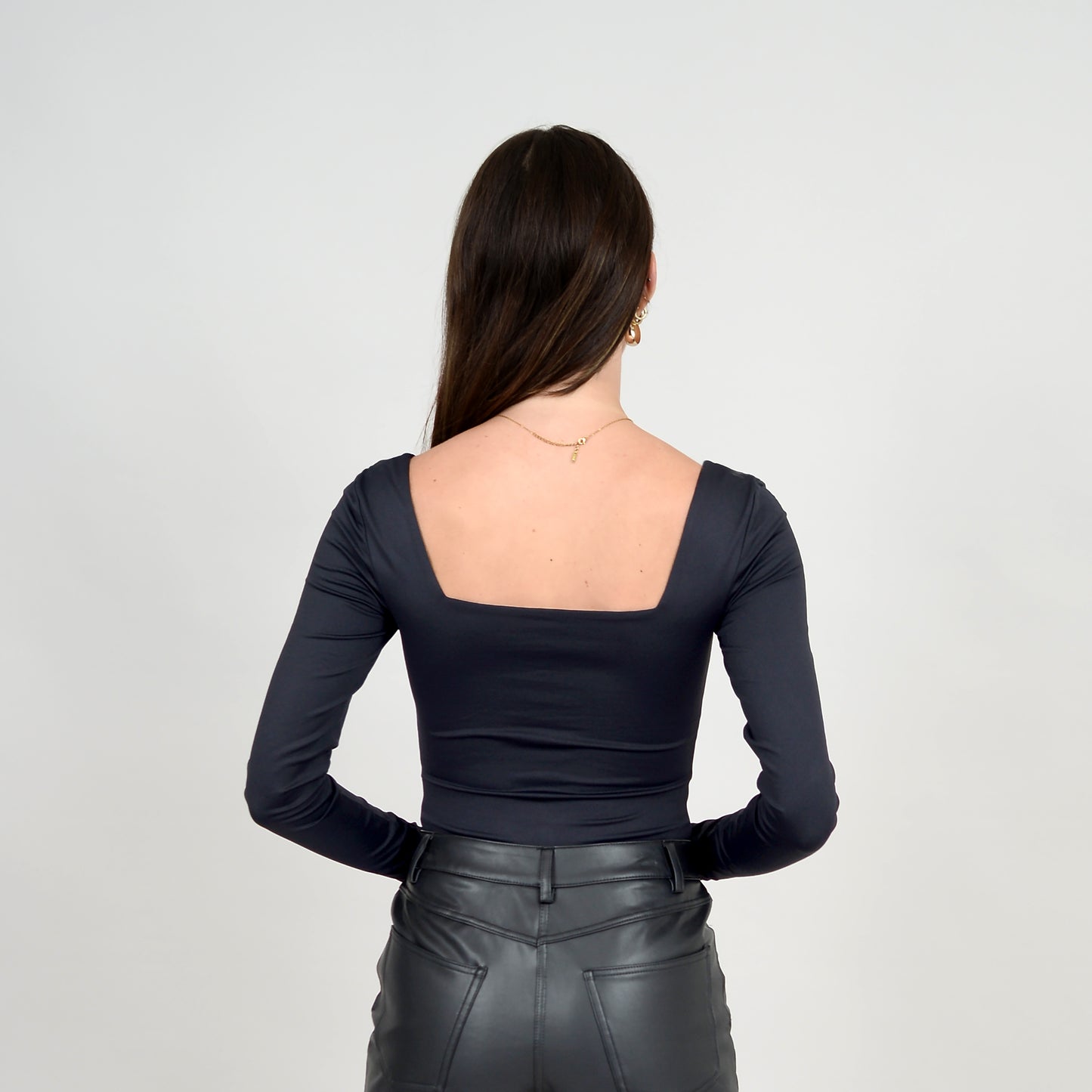 Stacy Square Neck Long Sleeve Bodysuit