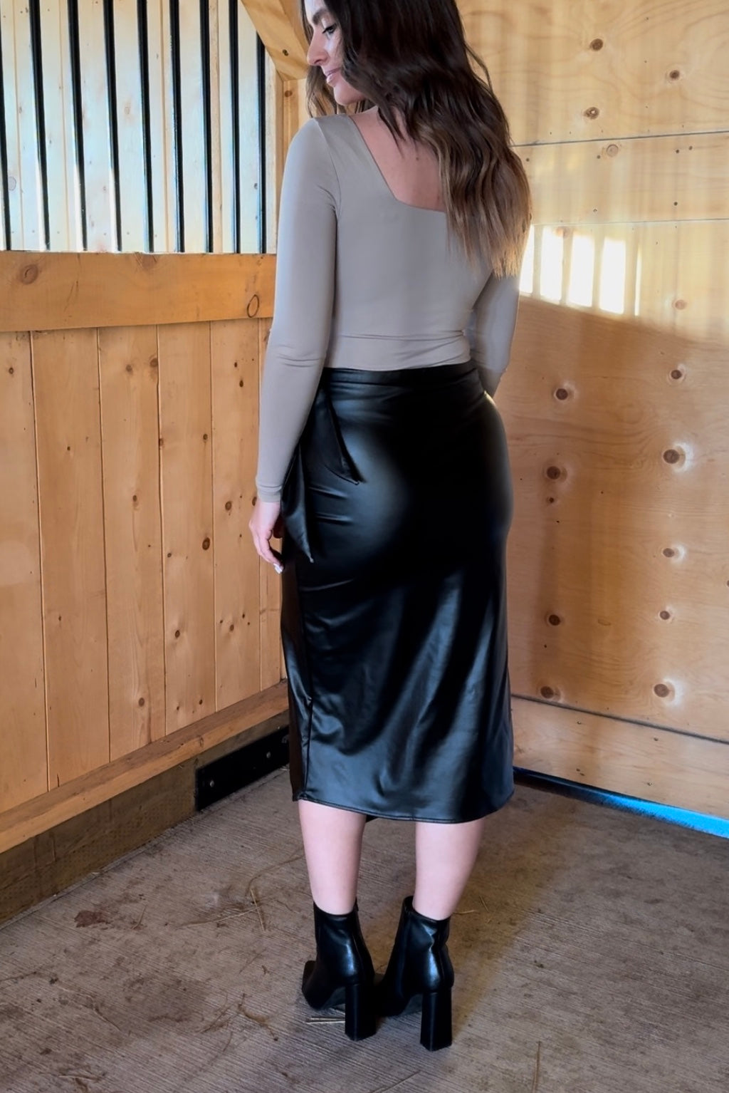 Beth Faux Leather Skirt